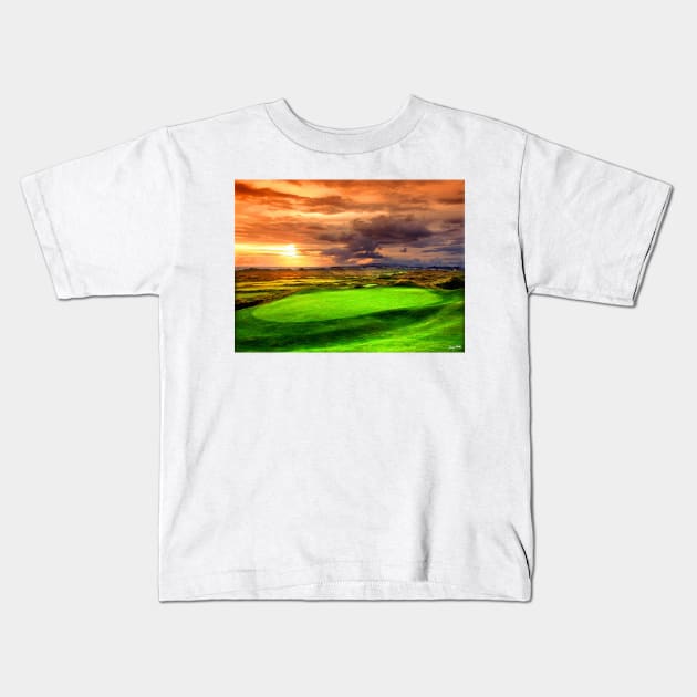 14th hole at Royal Portrush Dunluce Kids T-Shirt by terryhuey